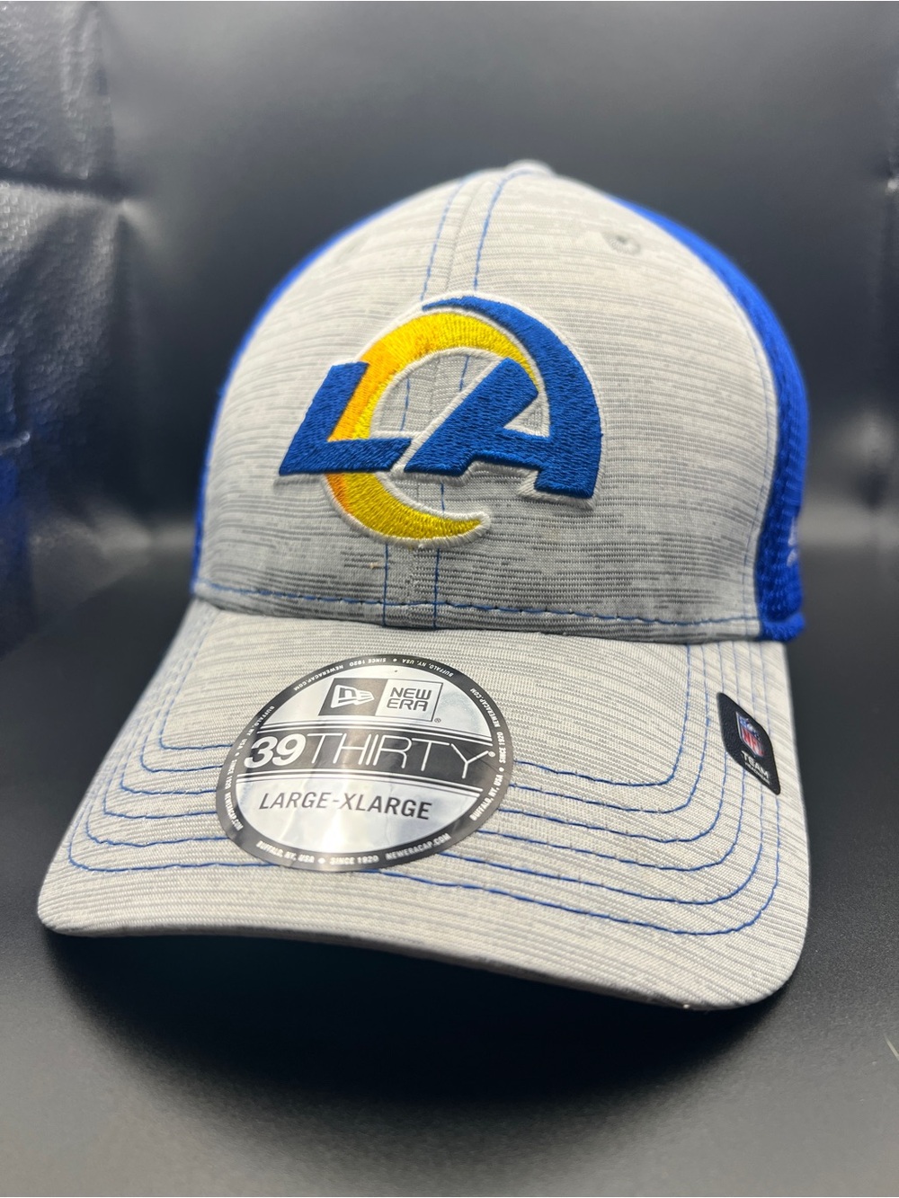 New Era Gray & Royal Los Angeles Rams 39THIRTY Stretch-Fit Cap L/XL